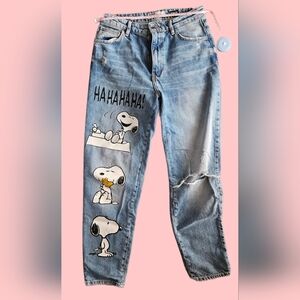 Snoopy Straight Leg Mom Jeans